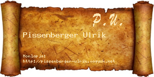 Pissenberger Ulrik névjegykártya